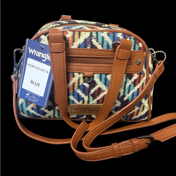 Wrangler Handbags - Wrangler Whipstitch Satchel - Aztec print NWT